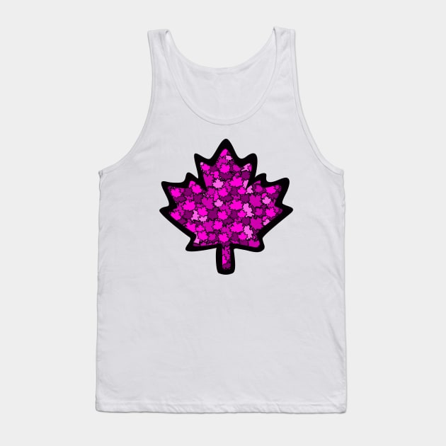 Canadian Maple Leaf -  Falling Fuchsia Tank Top by GR8DZINE